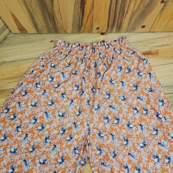 Shein Roses and Bird Print Wide Leg Pants Size XL - Picture 10 of 11